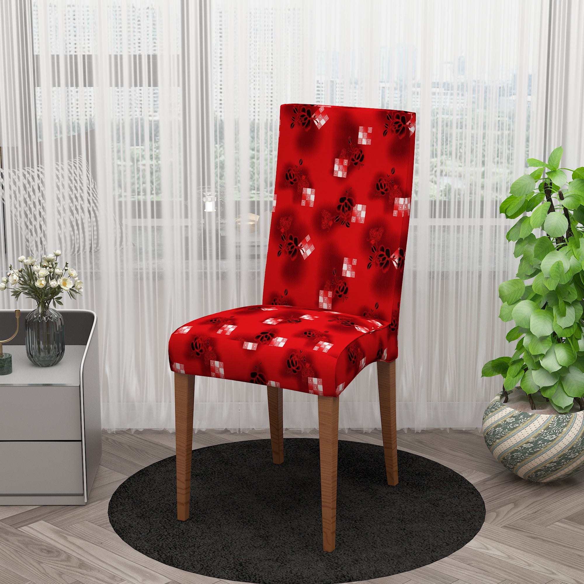 Polyester Spandex Stretchable Printed Chair Cover, MG39
