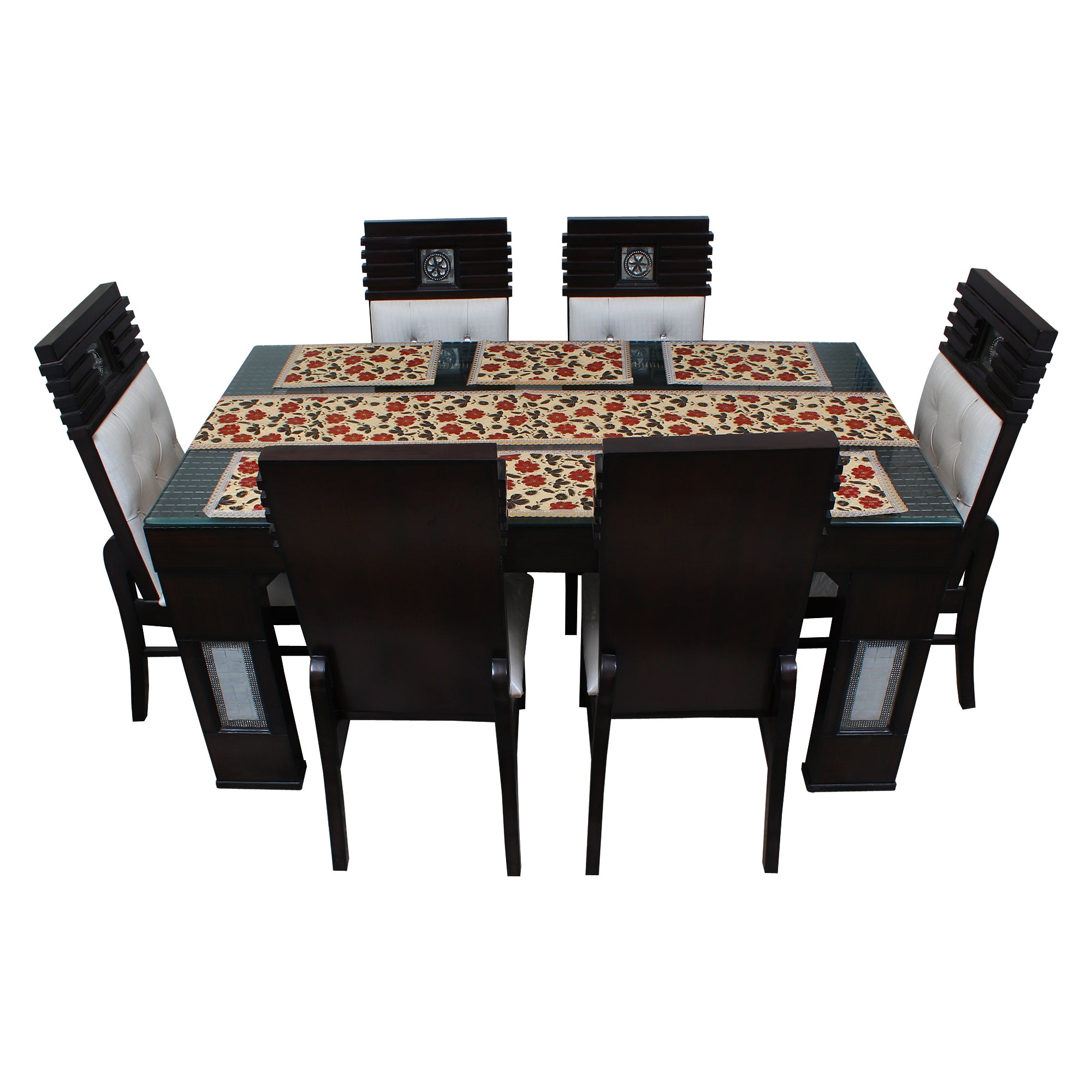 Waterproof & Dustproof Dining Table Runner With 6 Placemats, SA50 - Dream Care Furnishings Private Limited
