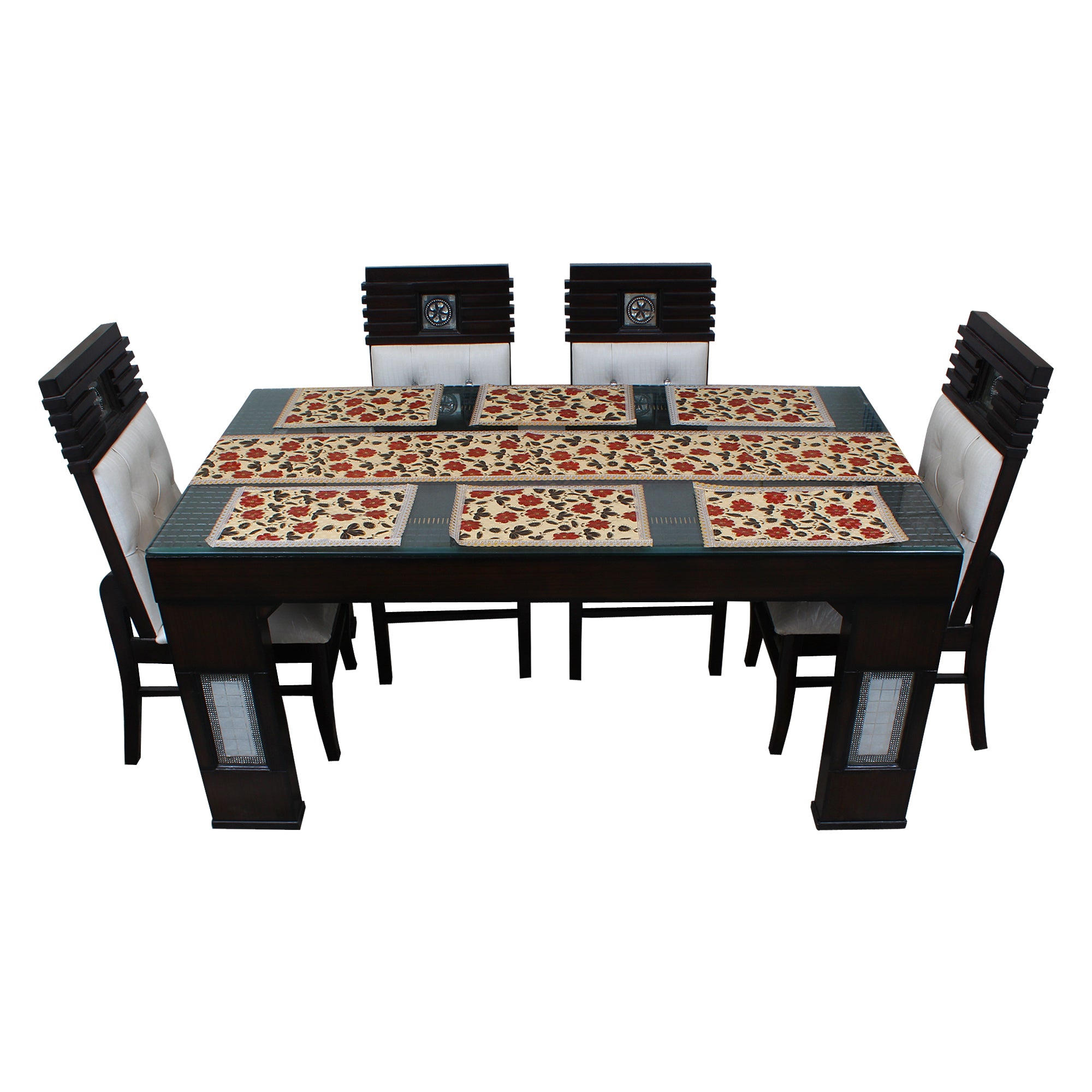 Waterproof & Dustproof Dining Table Runner With 6 Placemats, SA50 - Dream Care Furnishings Private Limited