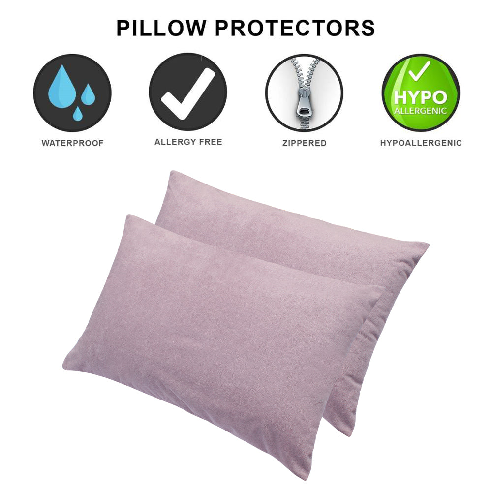 Waterproof Pillow Protector, Set Of 2 Pcs (GREY) - Dream Care Furnishings Private Limited