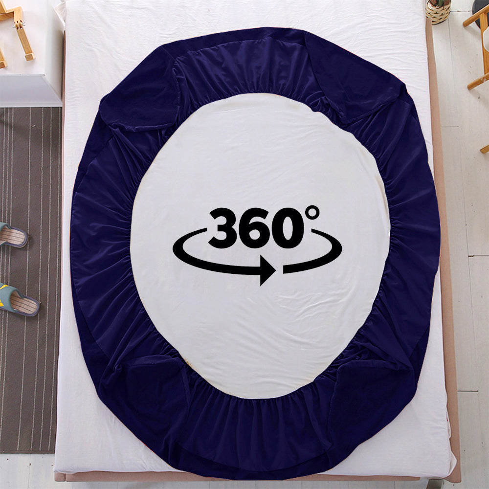 Waterproof Mattress Protector with 360 Degree Elastic Strap, Cotts Wonder Lycra (Blue, Available in 16 Sizes) - Dream Care Furnishings Private Limited
