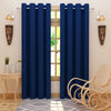 Solid Blackout Curtains, Blue - Set of 2 - Dream Care Furnishings Private Limited