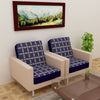 Waterproof Printed Sofa Seat Protector Cover with Stretchable Elastic, Blue White - Dream Care Furnishings Private Limited