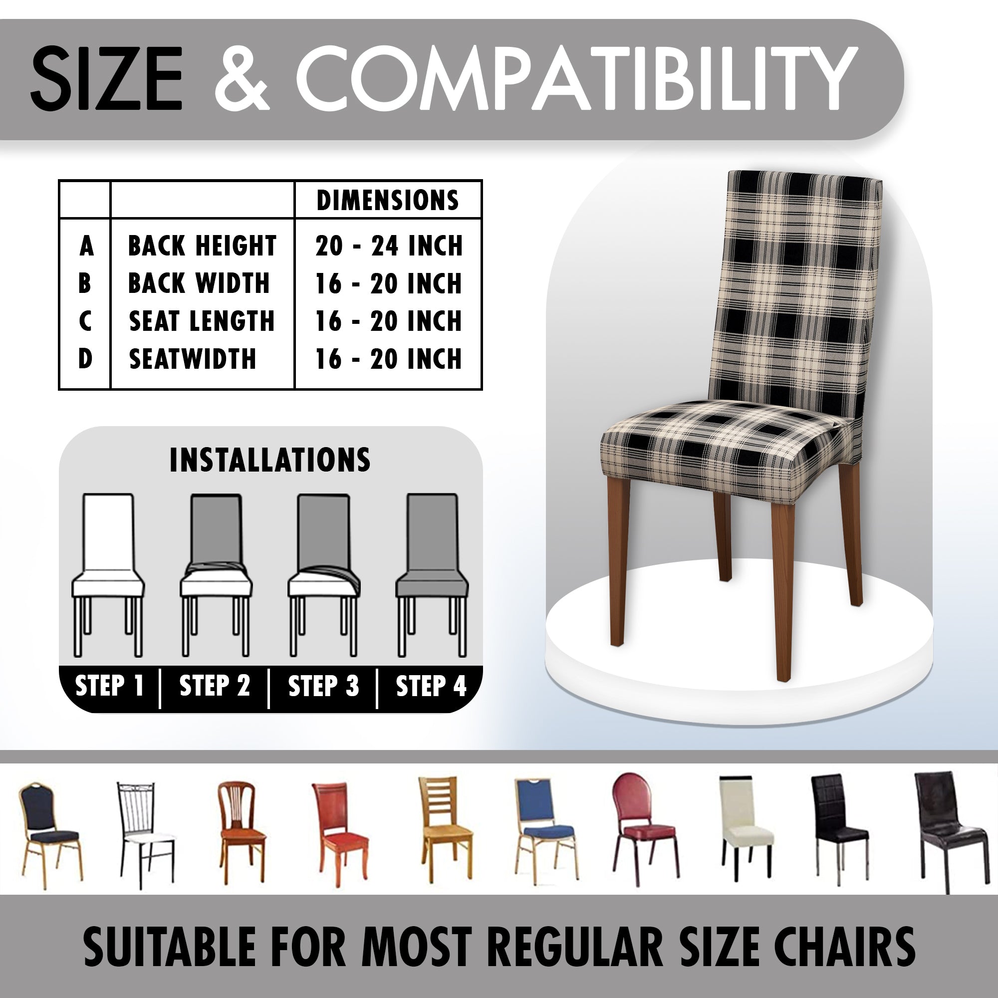 Polyester Spandex Stretchable Printed Chair Cover, MG07