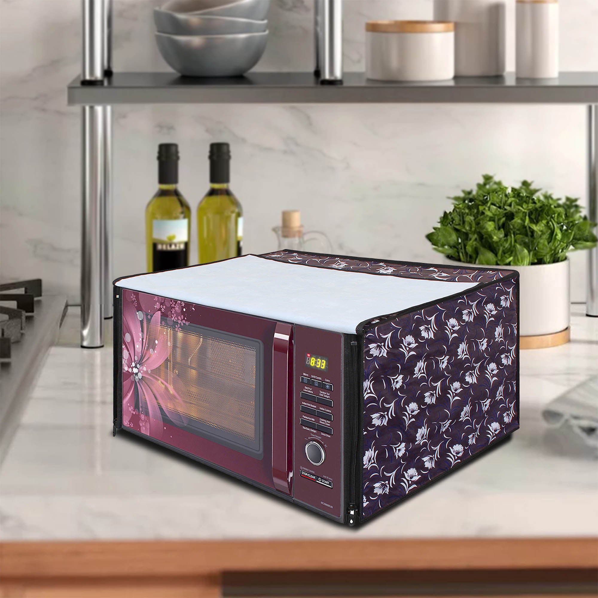 Microwave Oven Cover With Adjustable Front Zipper, SA05