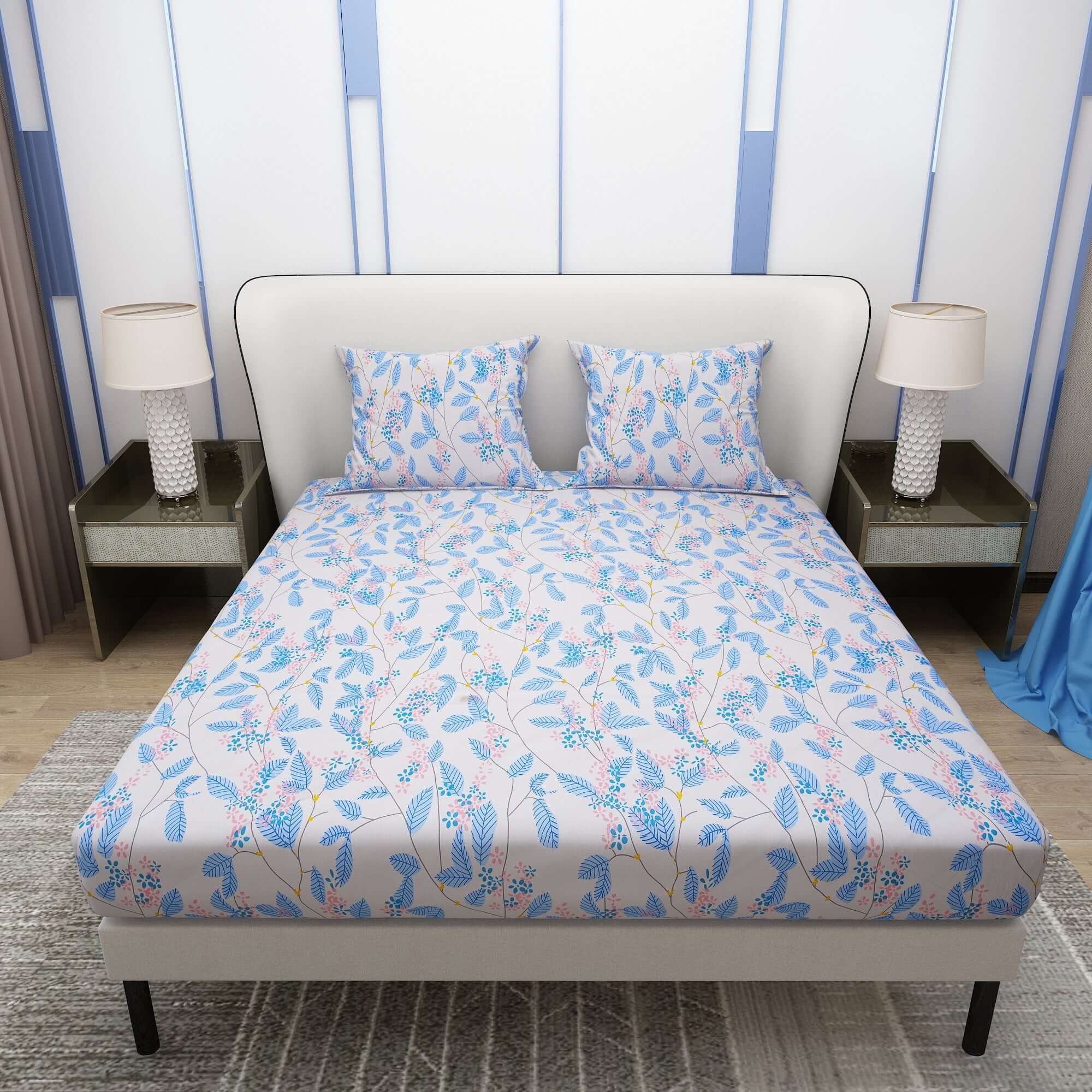 Printed Multi Design Bedsheet With Pillow Covers CHP18 | Dream Care