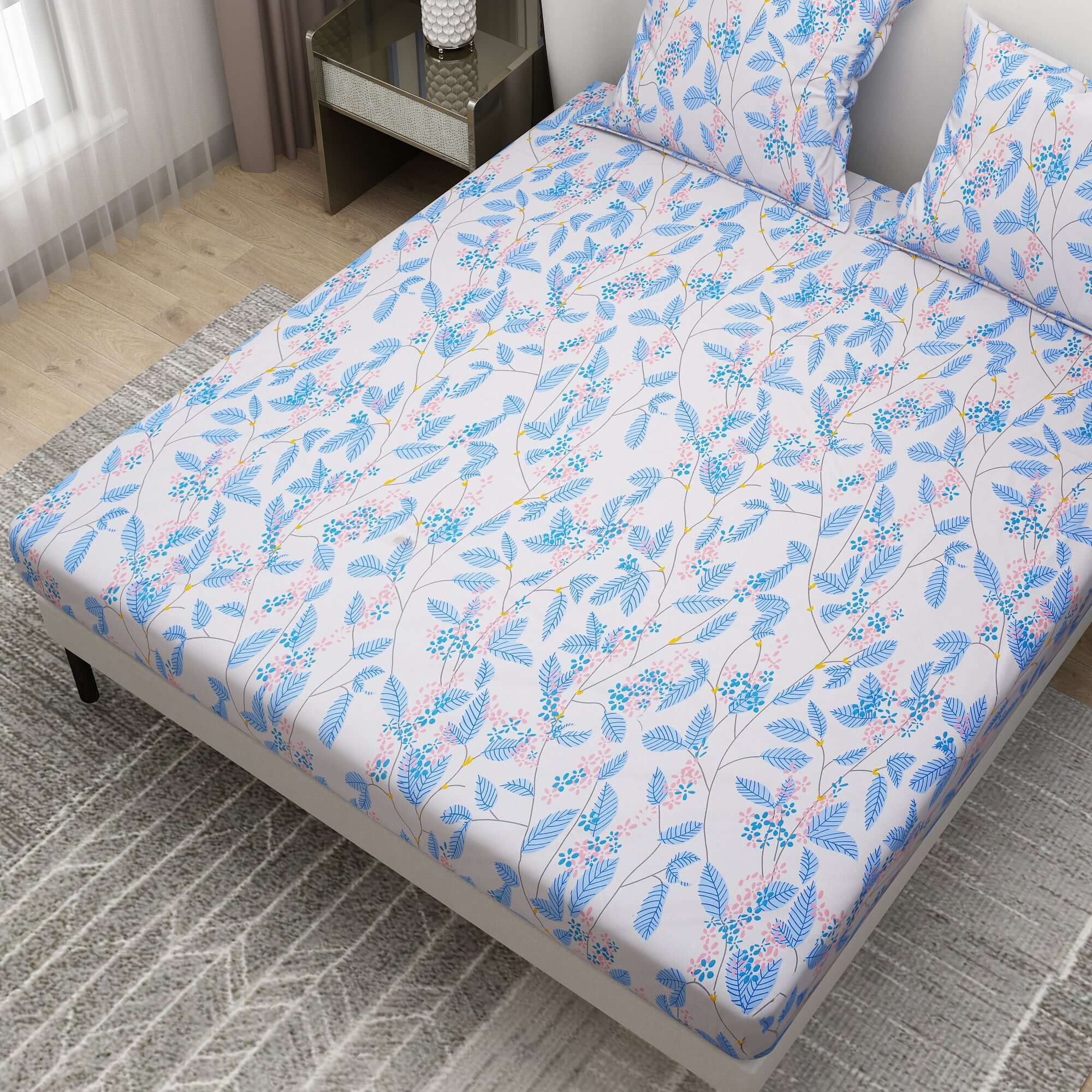 Printed Multi Design Bedsheet With Pillow Covers CHP18 | Dream Care