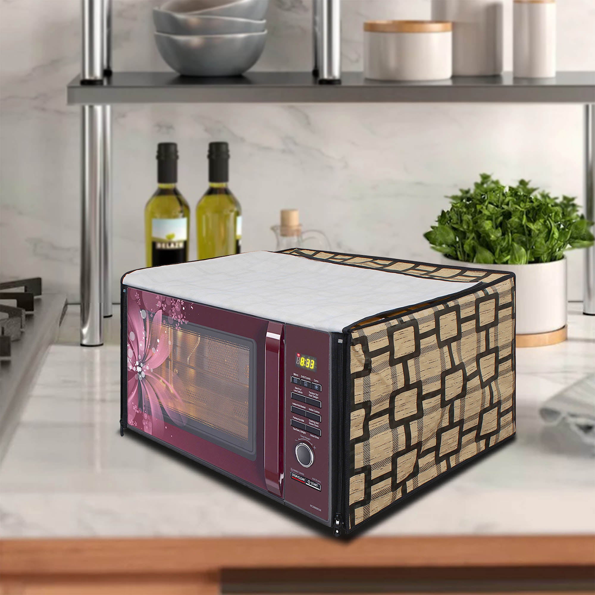 Microwave Oven Cover With Adjustable Front Zipper, SA12