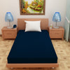 Waterproof Mattress Protector with 360 Degree Elastic Strap, Luxury Terry (Navy Blue, Available in 16 Sizes)
