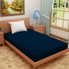 Waterproof Mattress Protector with 360 Degree Elastic Strap, Luxury Terry (Navy Blue, Available in 16 Sizes)
