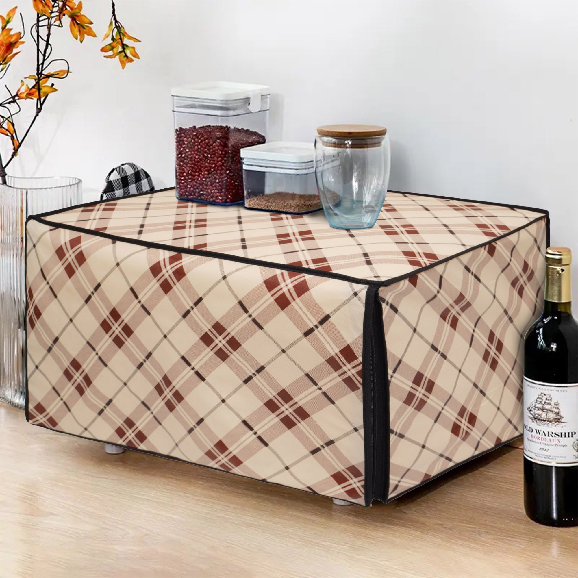 Microwave Oven Cover With Adjustable Front Zipper, CA01