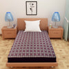 Waterproof Mattress Protector with 360 Degree Elastic Strap, Luxury Terry Printed (Grey, Available in 16 Sizes)
