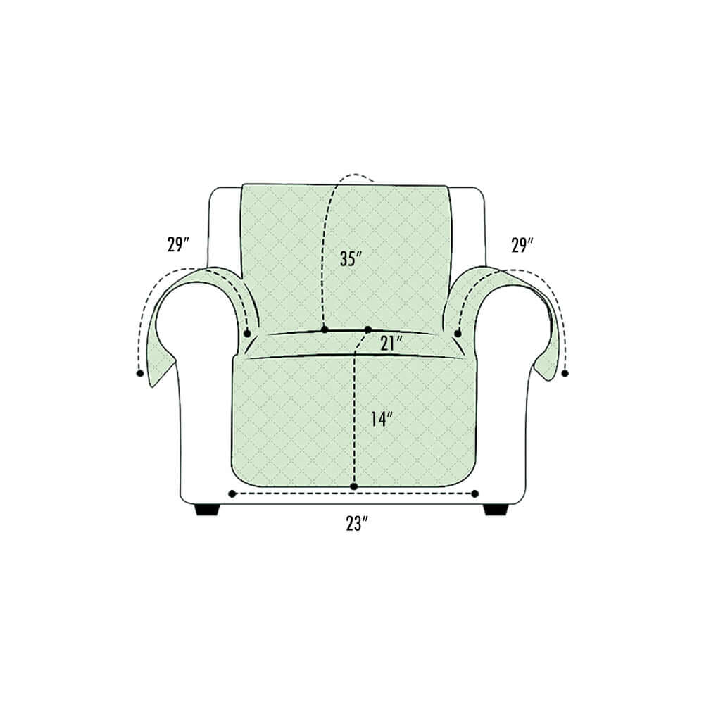 Dust Protective Quilted Fabric Reversible Sofa Seat Cover, Beige & Coffee