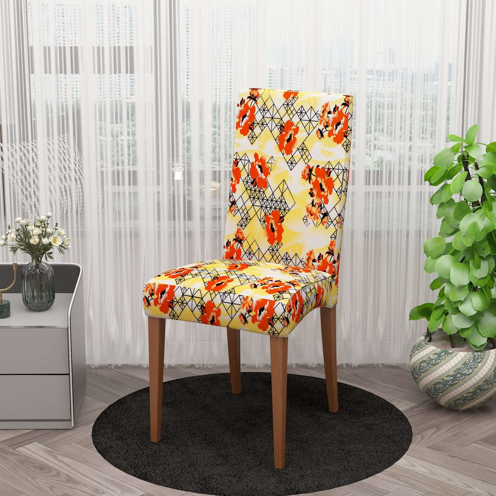 Polyester Spandex Stretchable Printed Chair Cover, MG33