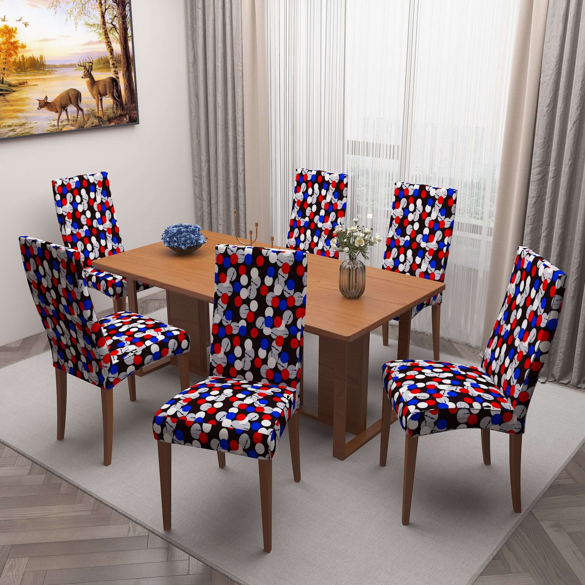 Polyester Spandex Stretchable Printed Chair Cover, MG19