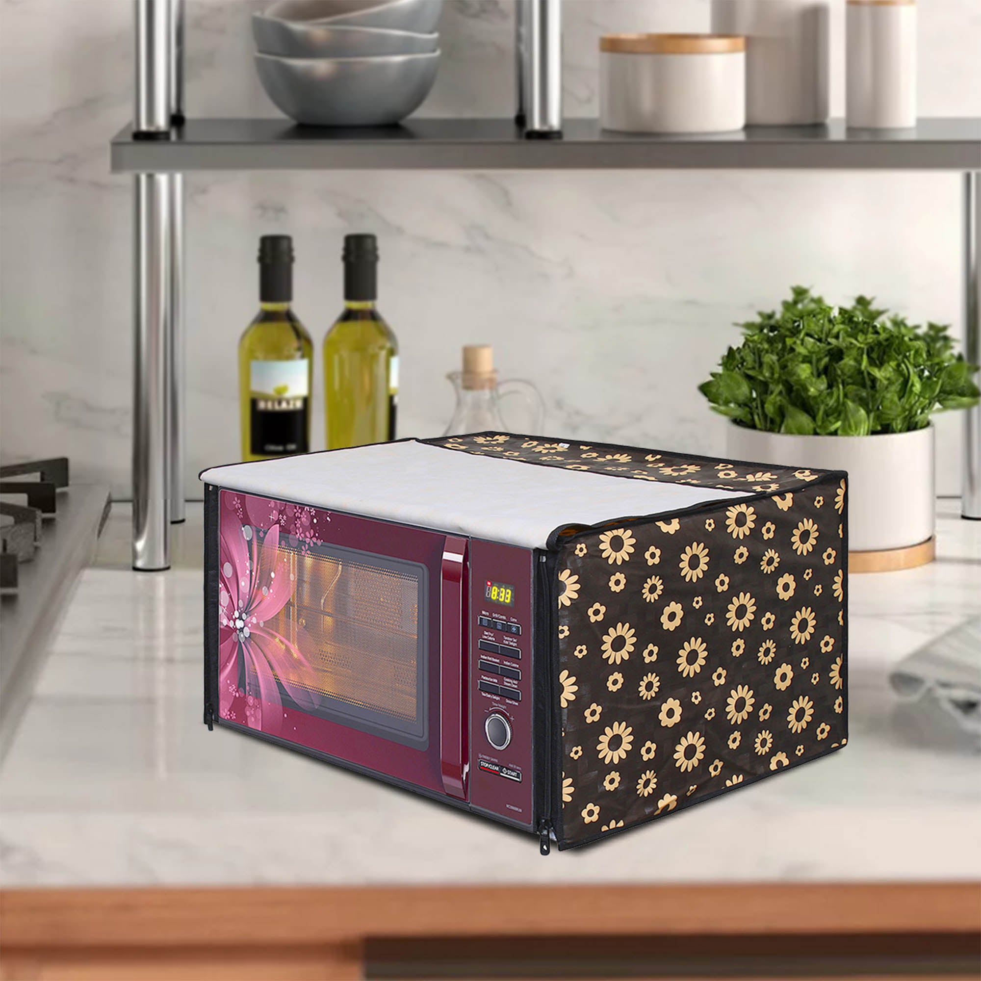 Microwave Oven Cover With Adjustable Front Zipper, SA35