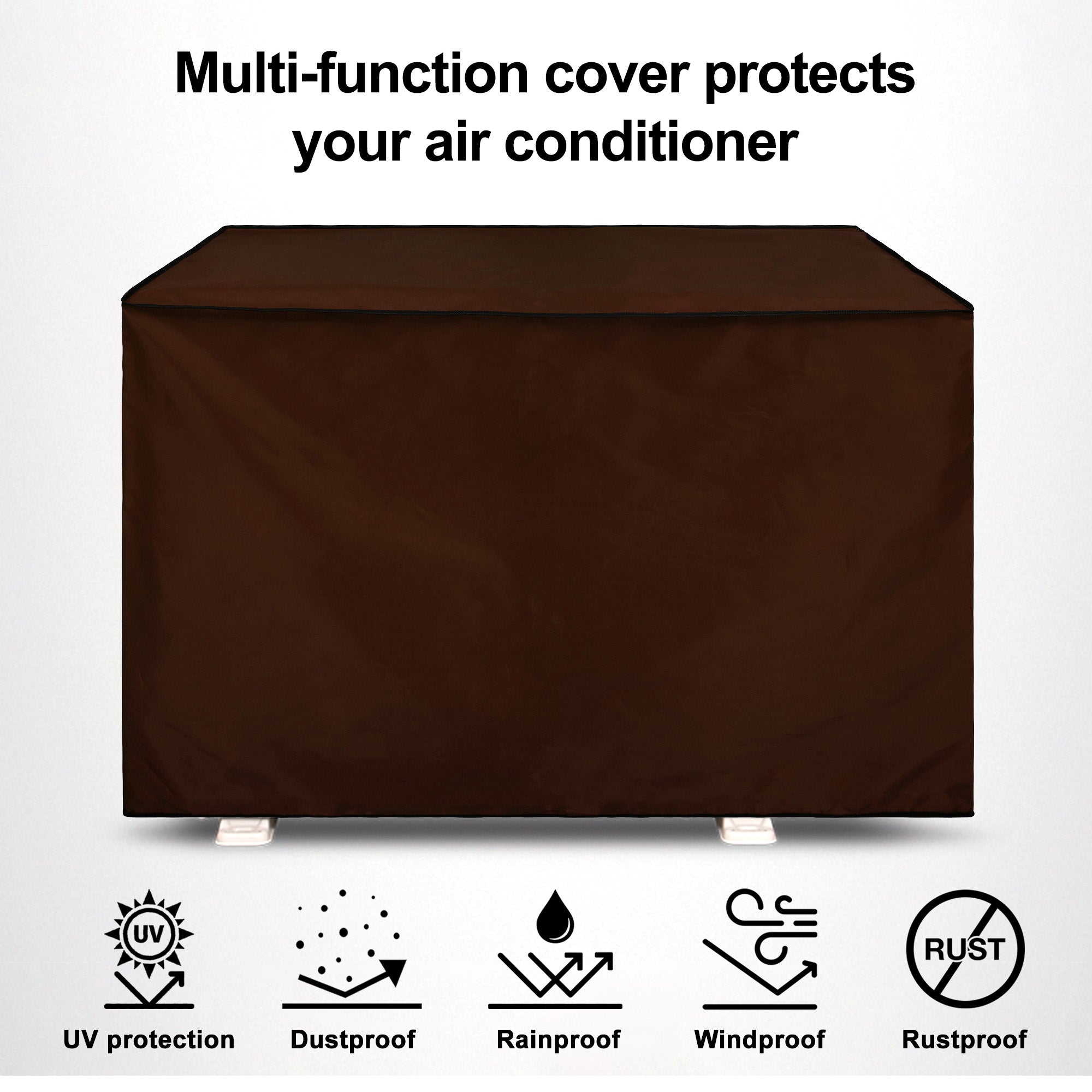 Waterproof and Dustproof Split Outdoor AC Cover, Coffee