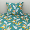 Colourful Printed Bedsheet Flower And Leaf Design With Pillow Covers