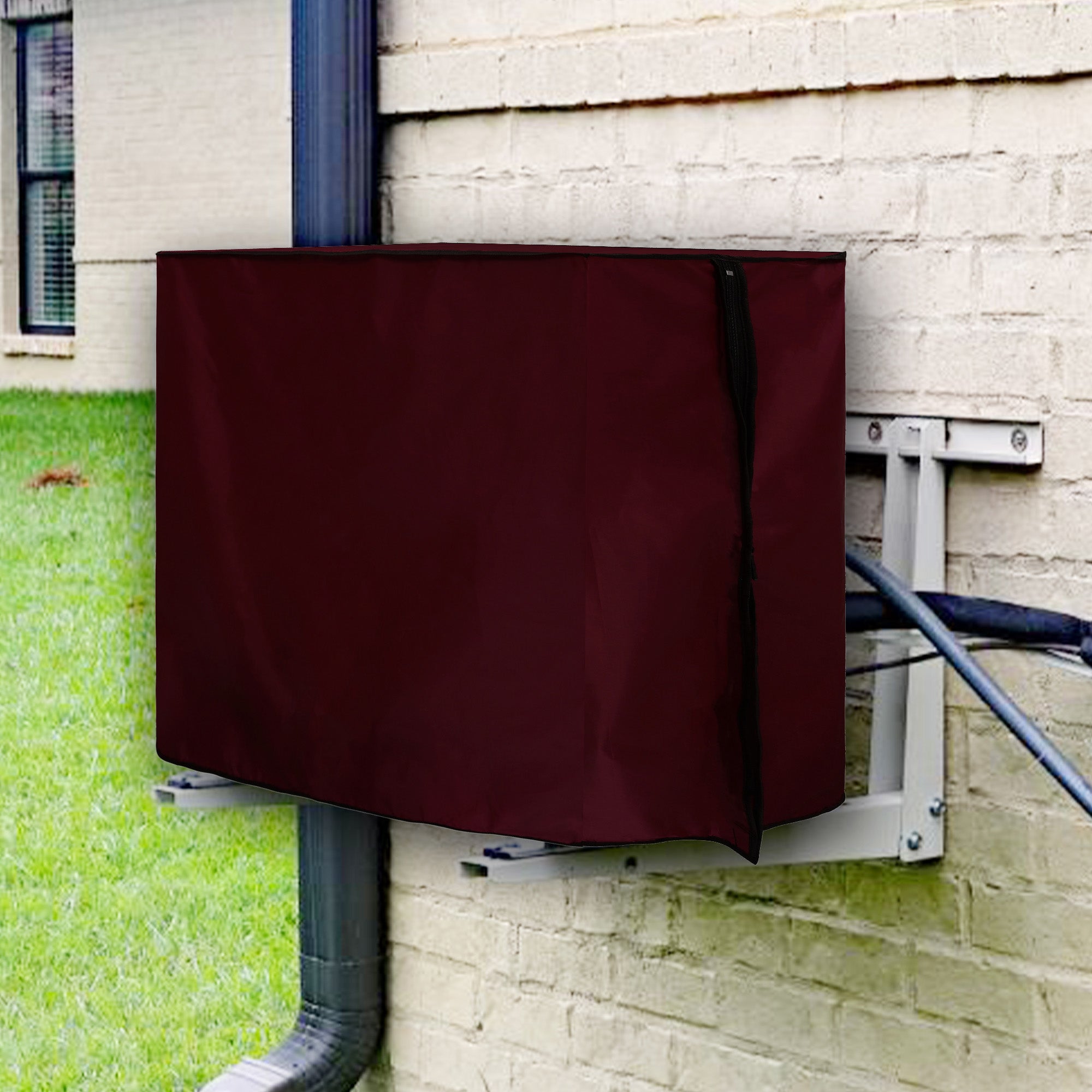 Waterproof and Dustproof Split Outdoor AC Cover, Maroon