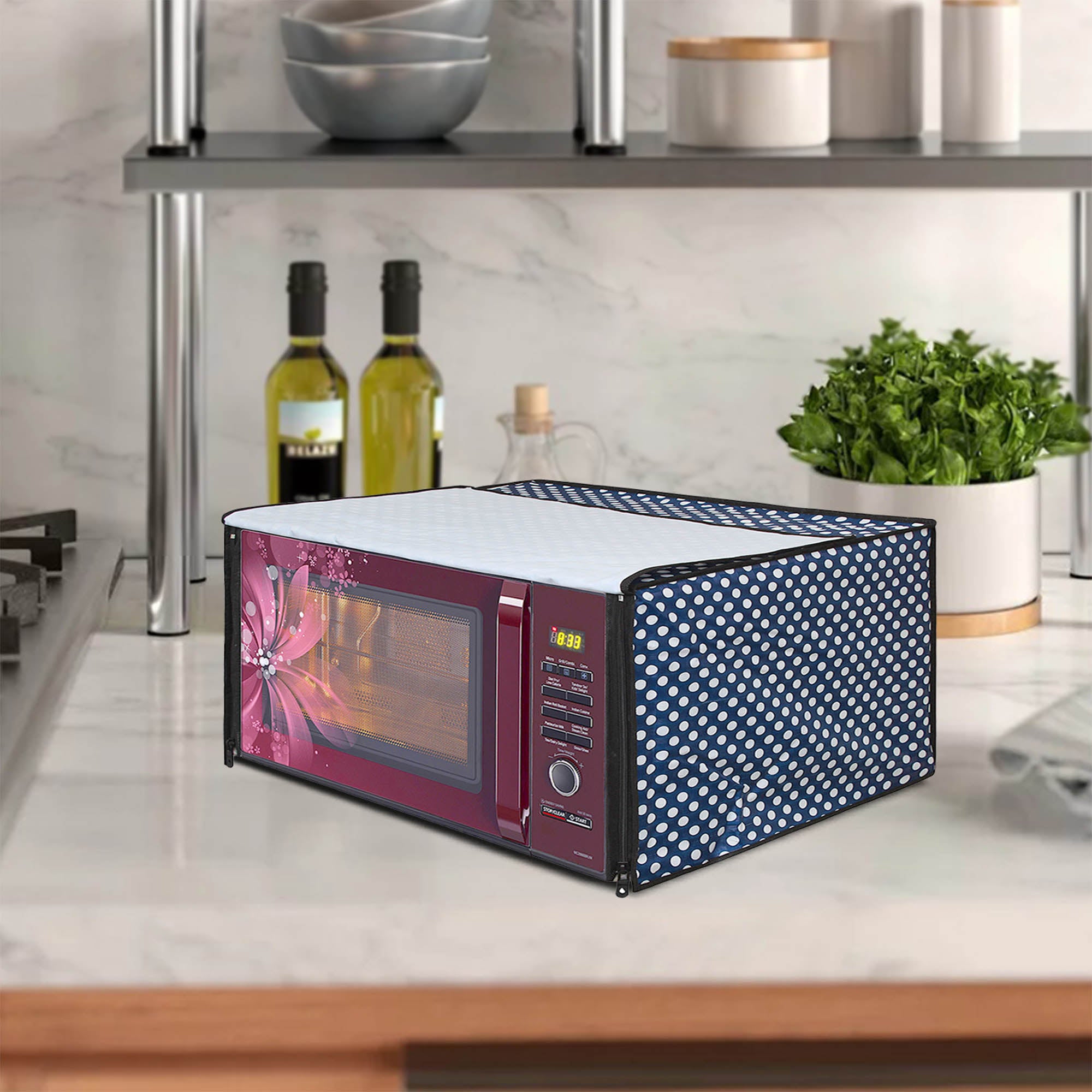 Microwave Oven Cover With Adjustable Front Zipper, SA47