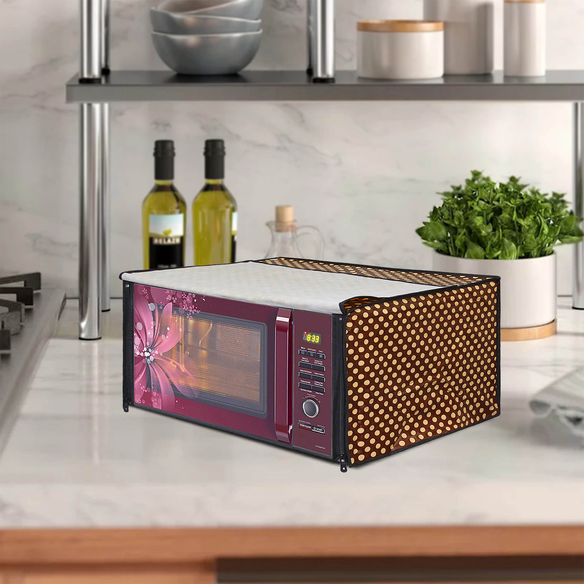 Microwave Oven Cover With Adjustable Front Zipper, SA51