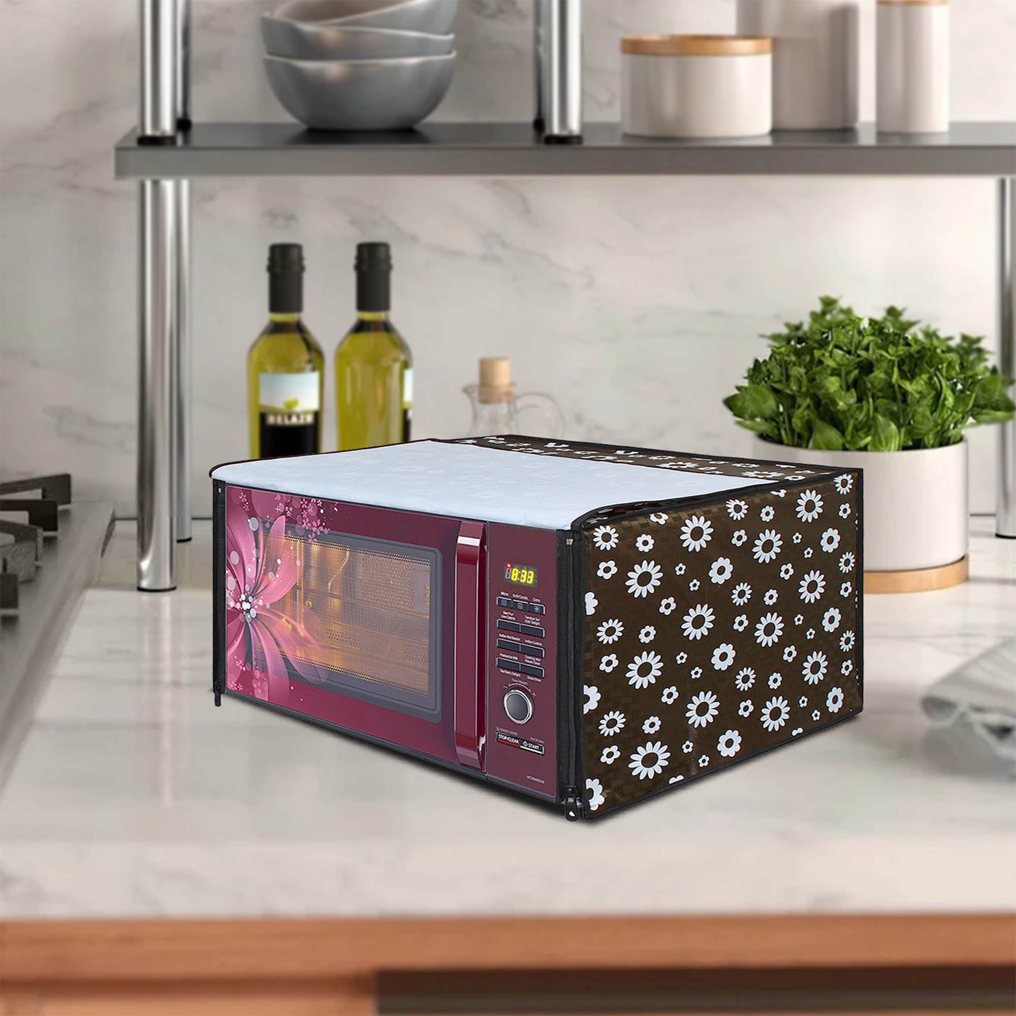 Microwave Oven Cover With Adjustable Front Zipper, SA52