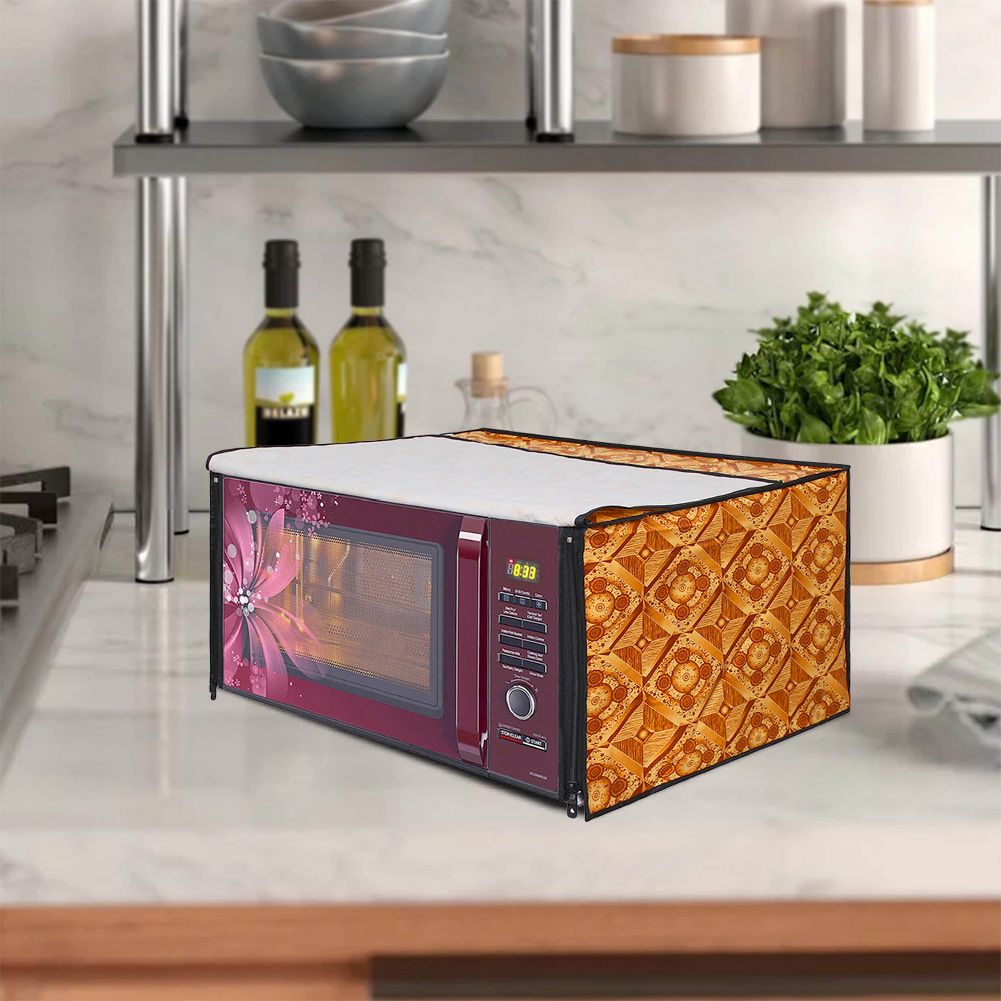 Microwave Oven Cover With Adjustable Front Zipper, SA54