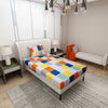 Load image into Gallery viewer, Colourful Printed Bedsheet Square Design With Pillow Covers