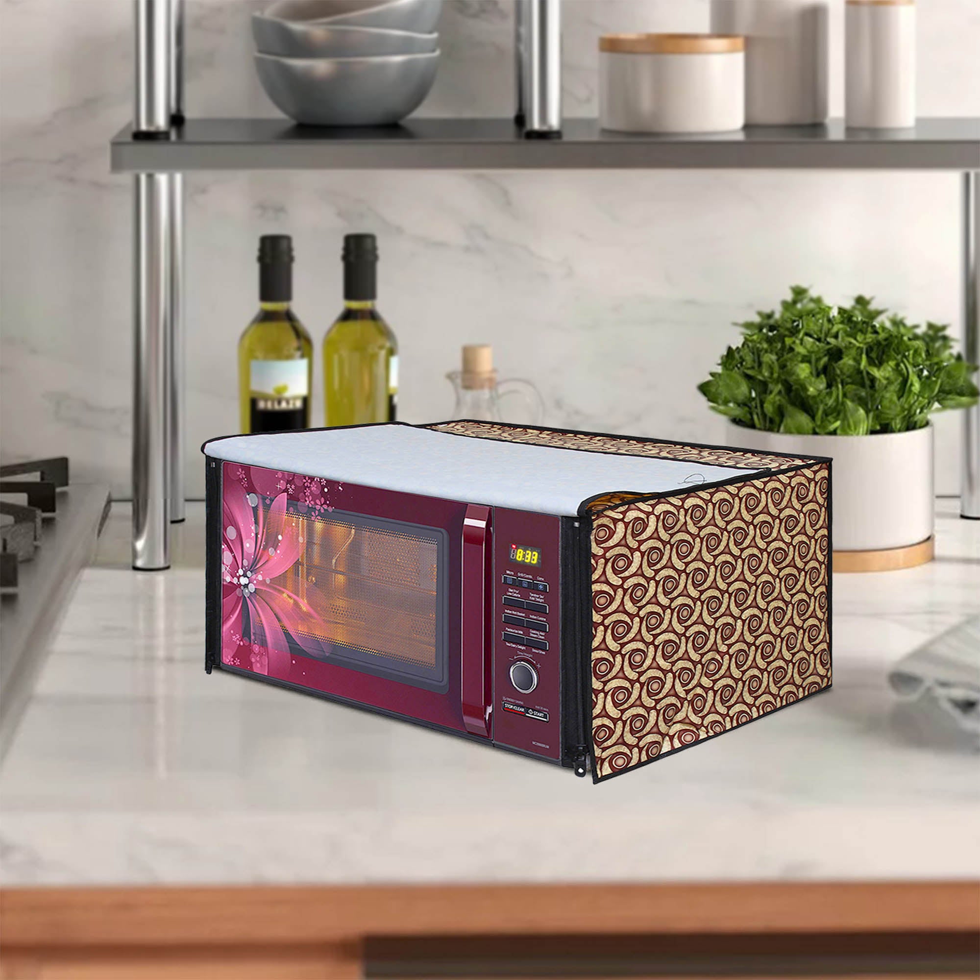 Microwave Oven Cover With Adjustable Front Zipper, SA58