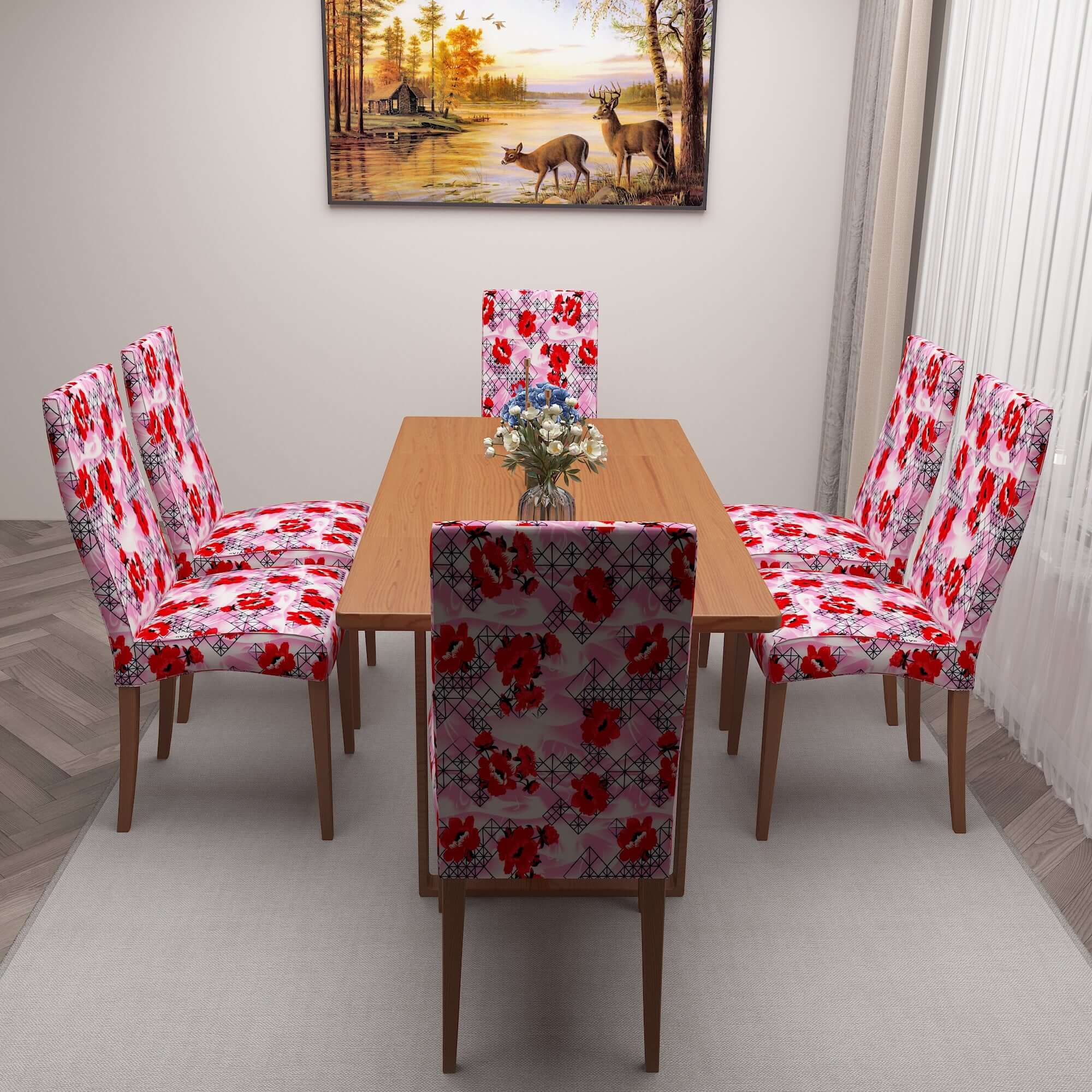 Polyester Spandex Stretchable Printed Chair Cover, MG31