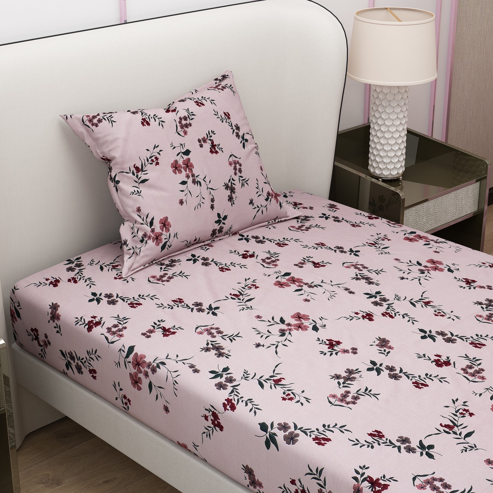 Colorful Flower Printed Bedsheet With Pillow Covers | Dream Care