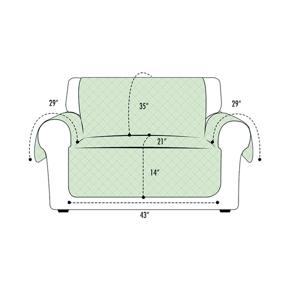 Dust Protective Quilted Fabric Reversible Sofa Seat Cover, Beige & Coffee