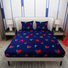 Colourful Printed Bedsheet Heart Design With Pillow Covers