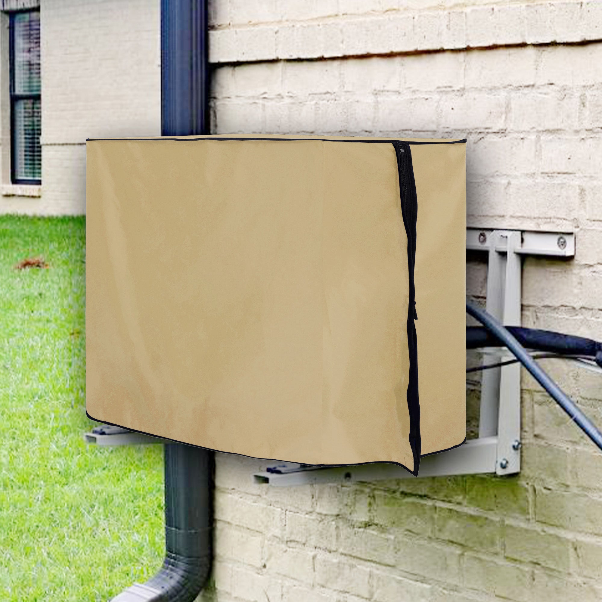 Waterproof and Dustproof Split Outdoor AC Cover, Beige