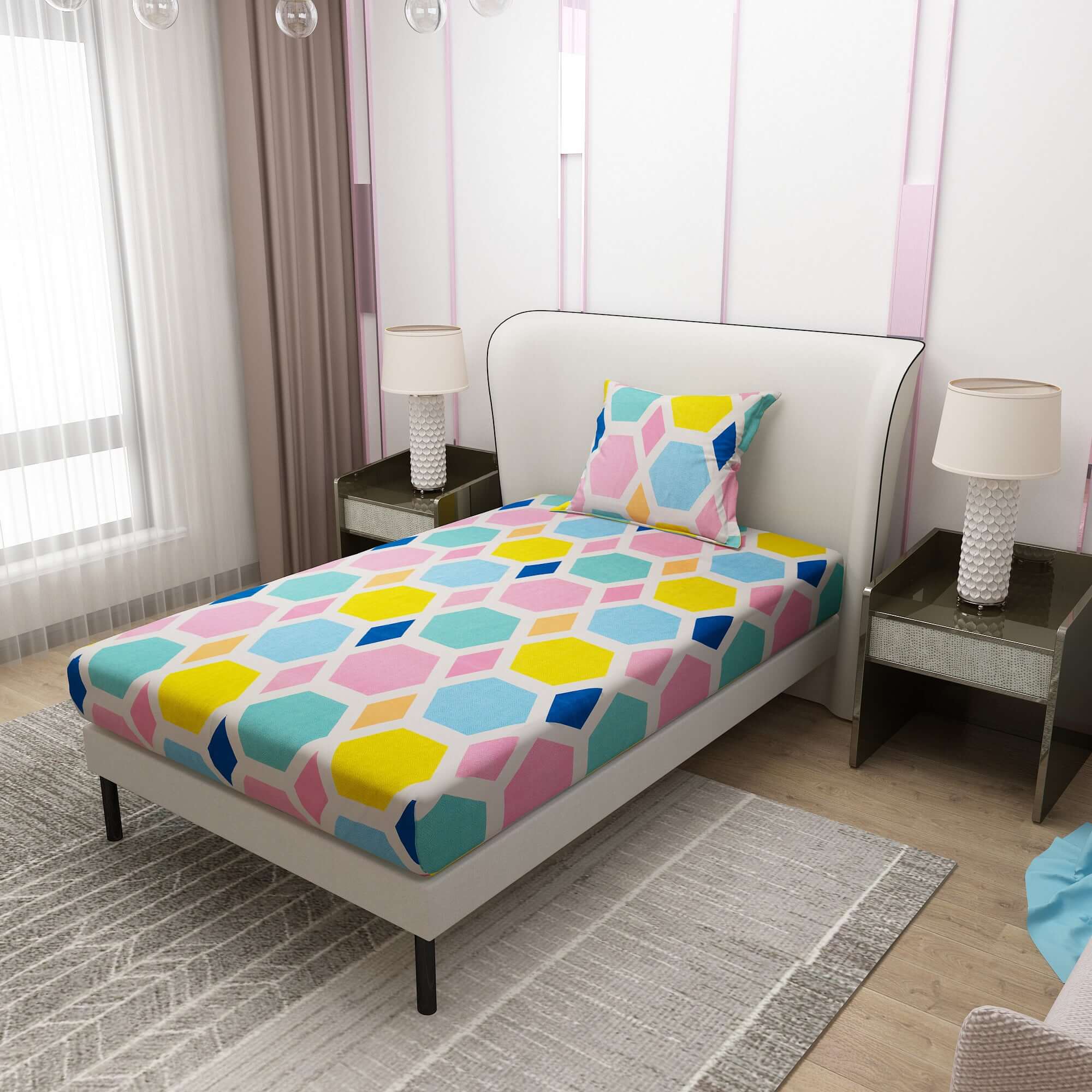Printed Bedsheet With Pillow Cover VVP01