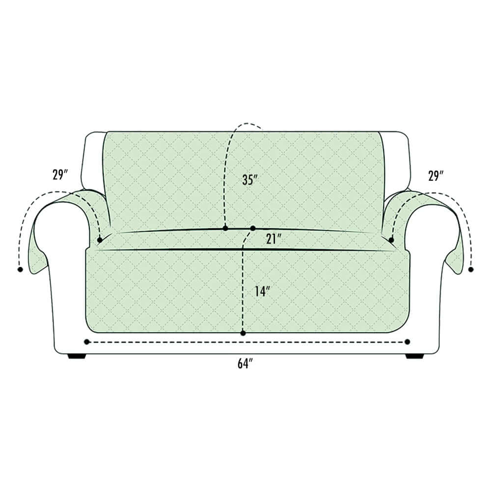 Dust Protective Quilted Fabric Reversible Sofa Seat Cover, Maroon & Beige