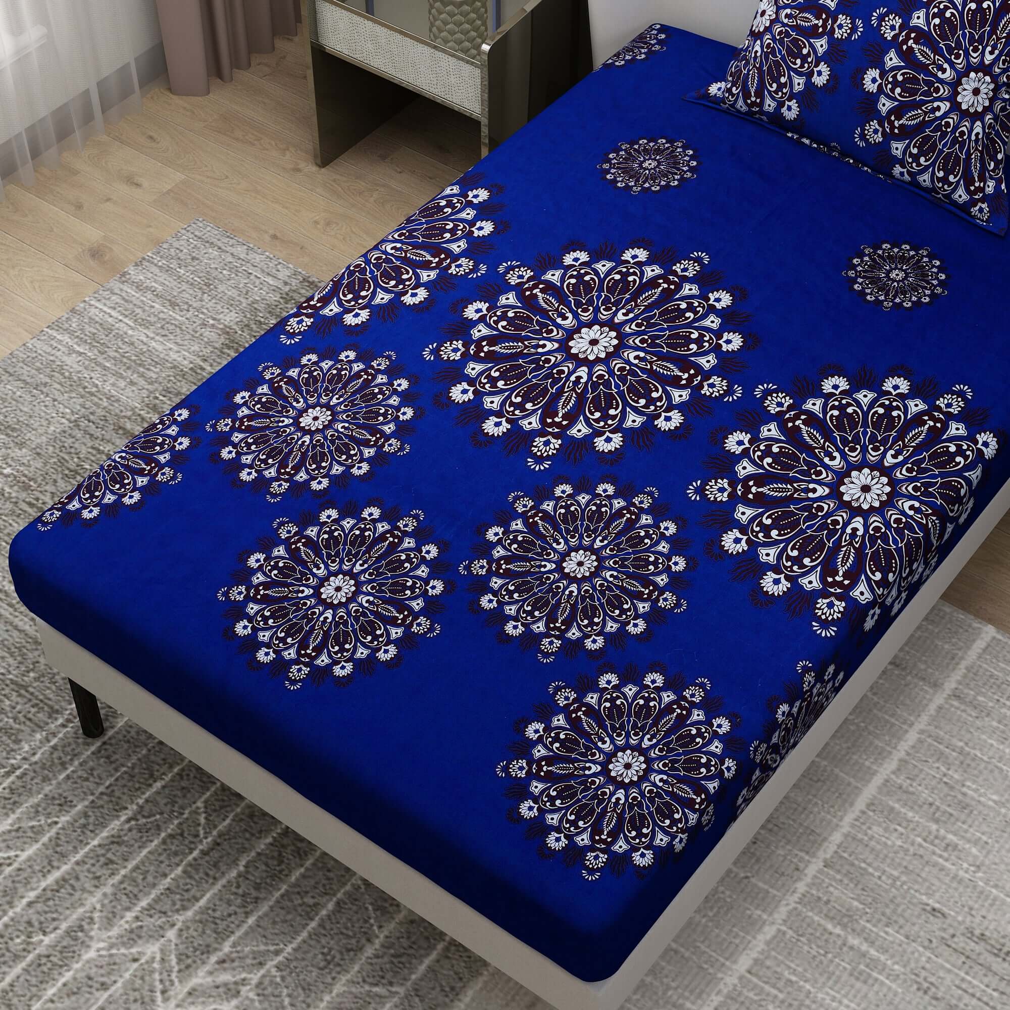 Colourful Printed Bedsheet Magical Design With Pillow Covers