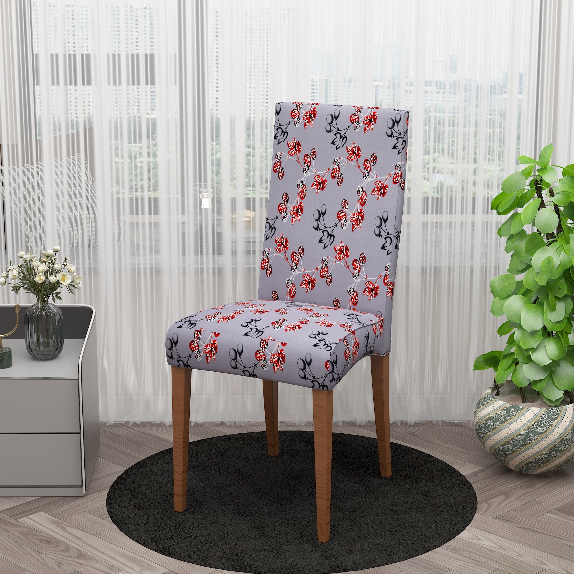 Polyester Spandex Stretchable Printed Chair Cover, MG42