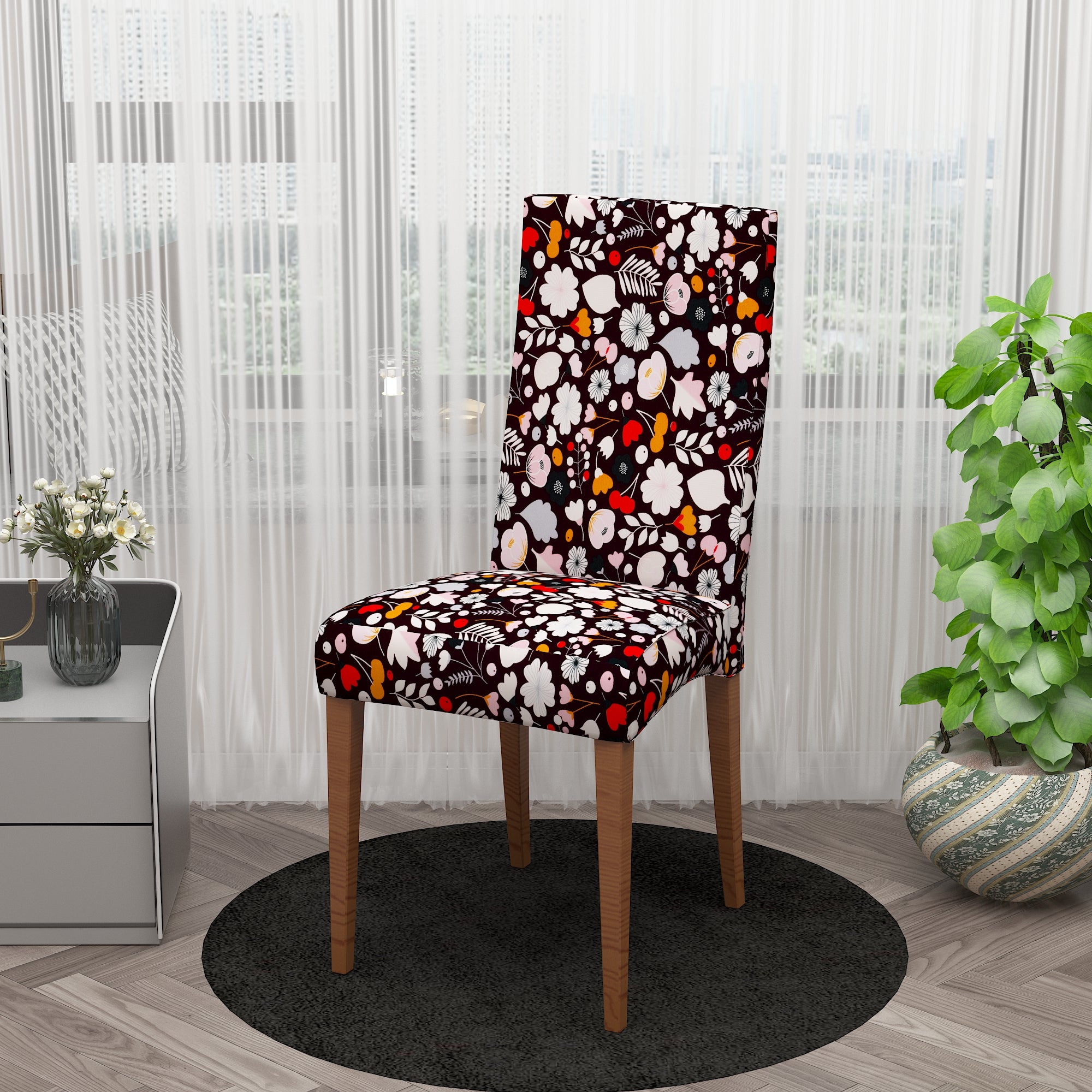 Polyester Spandex Stretchable Printed Chair Cover, MG06