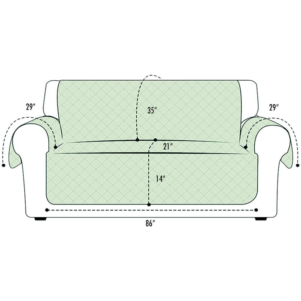 Dust Protective Quilted Fabric Reversible Sofa Seat Cover, Maroon & Beige