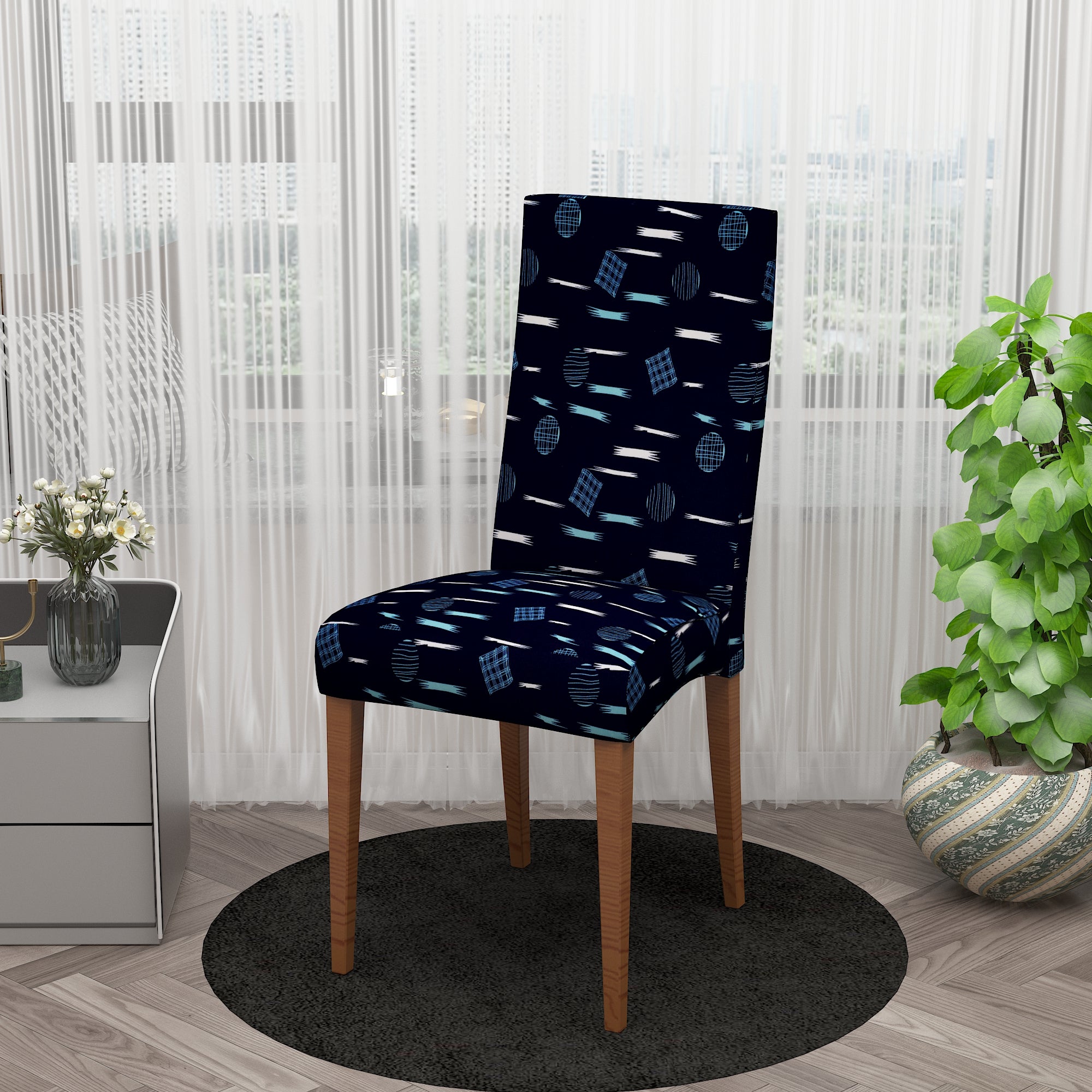 Polyester Spandex Stretchable Printed Chair Cover, MG43