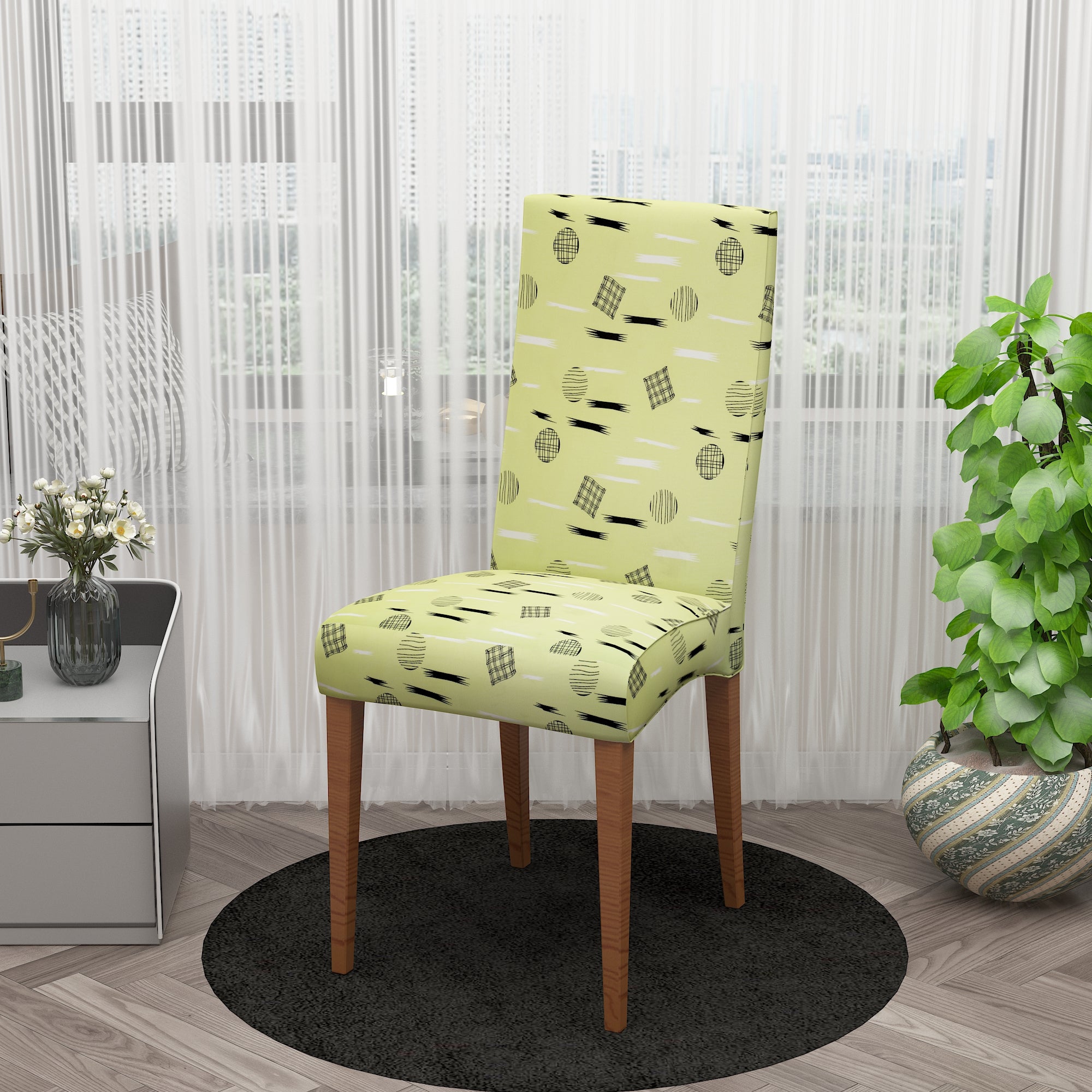 Polyester Spandex Stretchable Printed Chair Cover, MG44