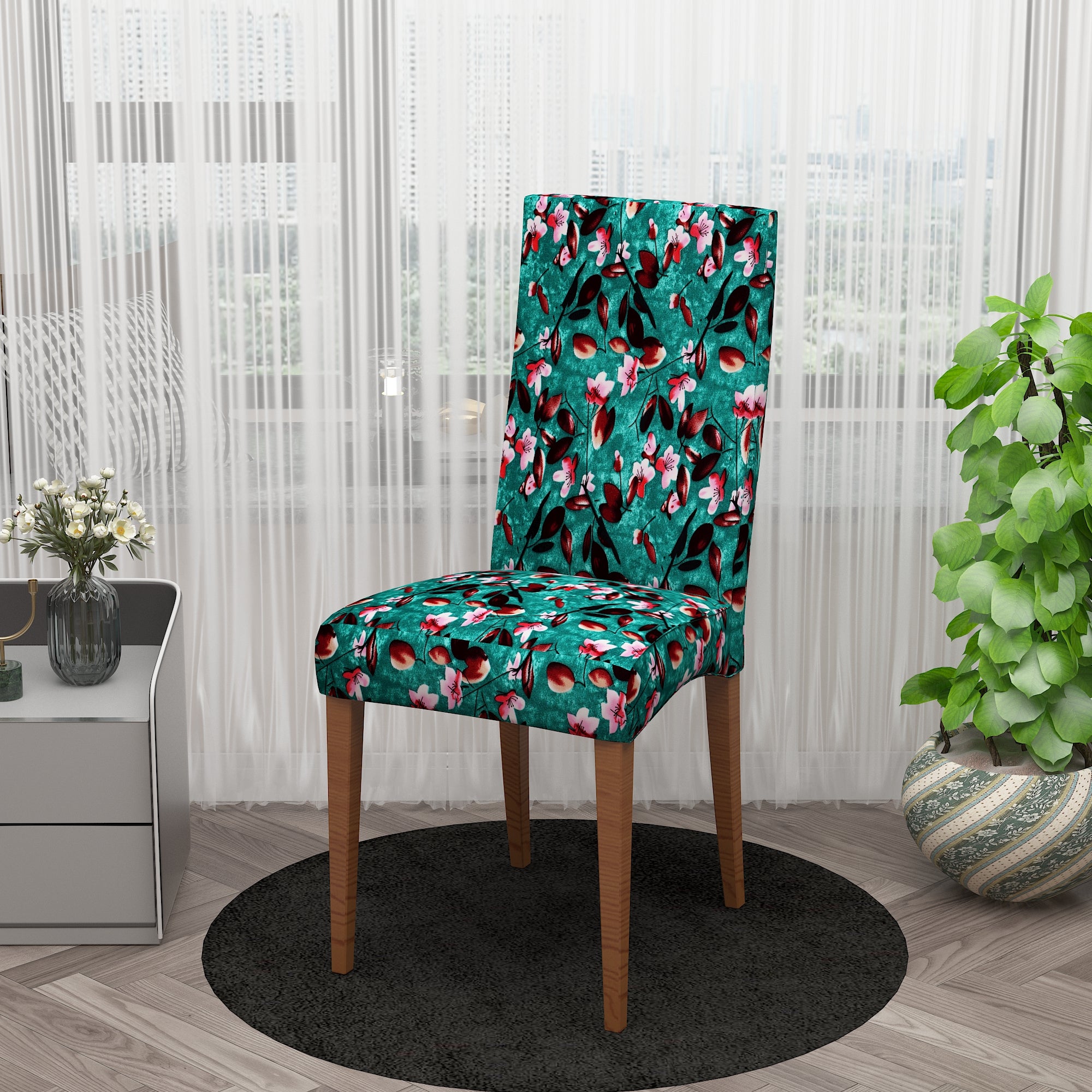 Polyester Spandex Stretchable Printed Chair Cover, MG11