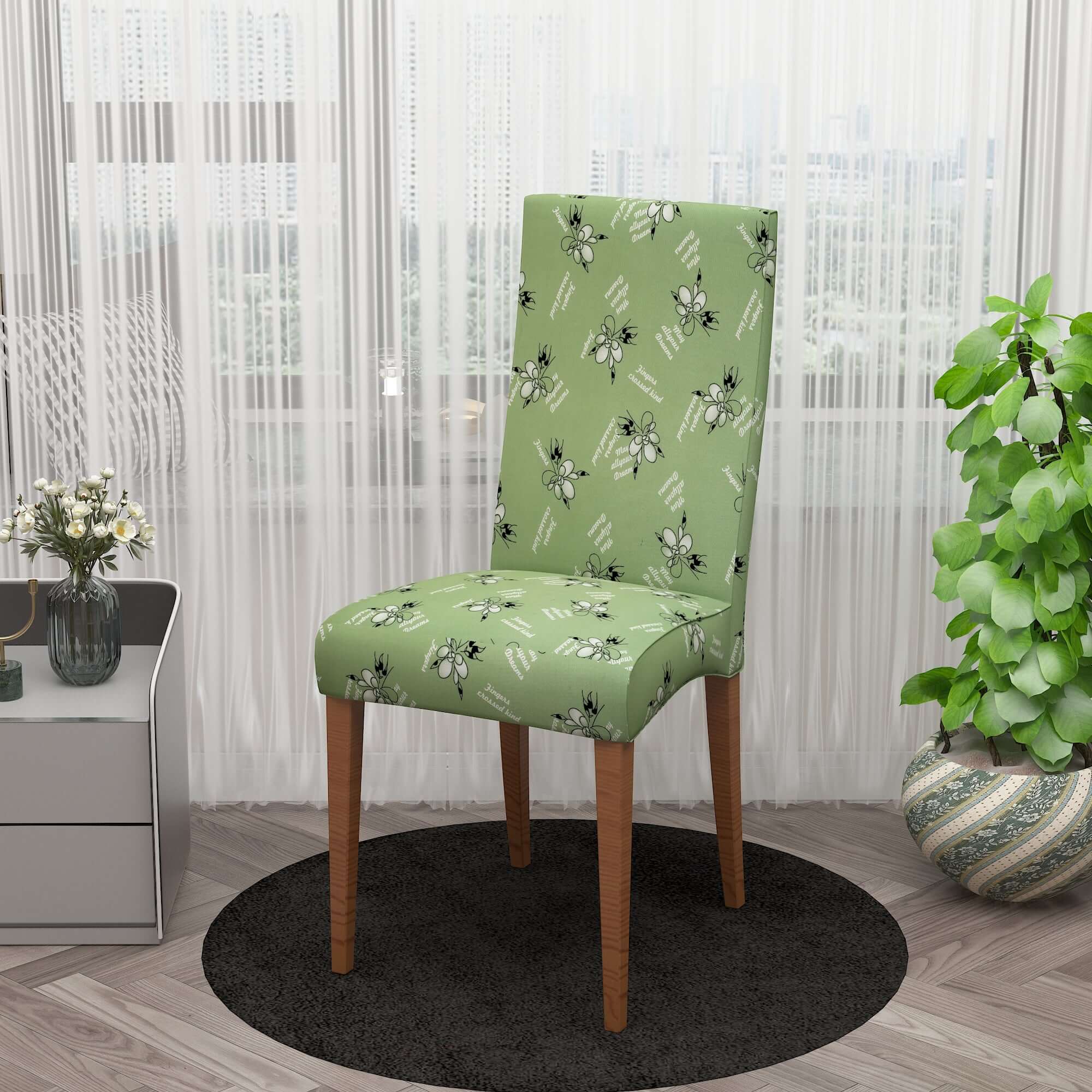 Polyester Spandex Stretchable Printed Chair Cover, MG36
