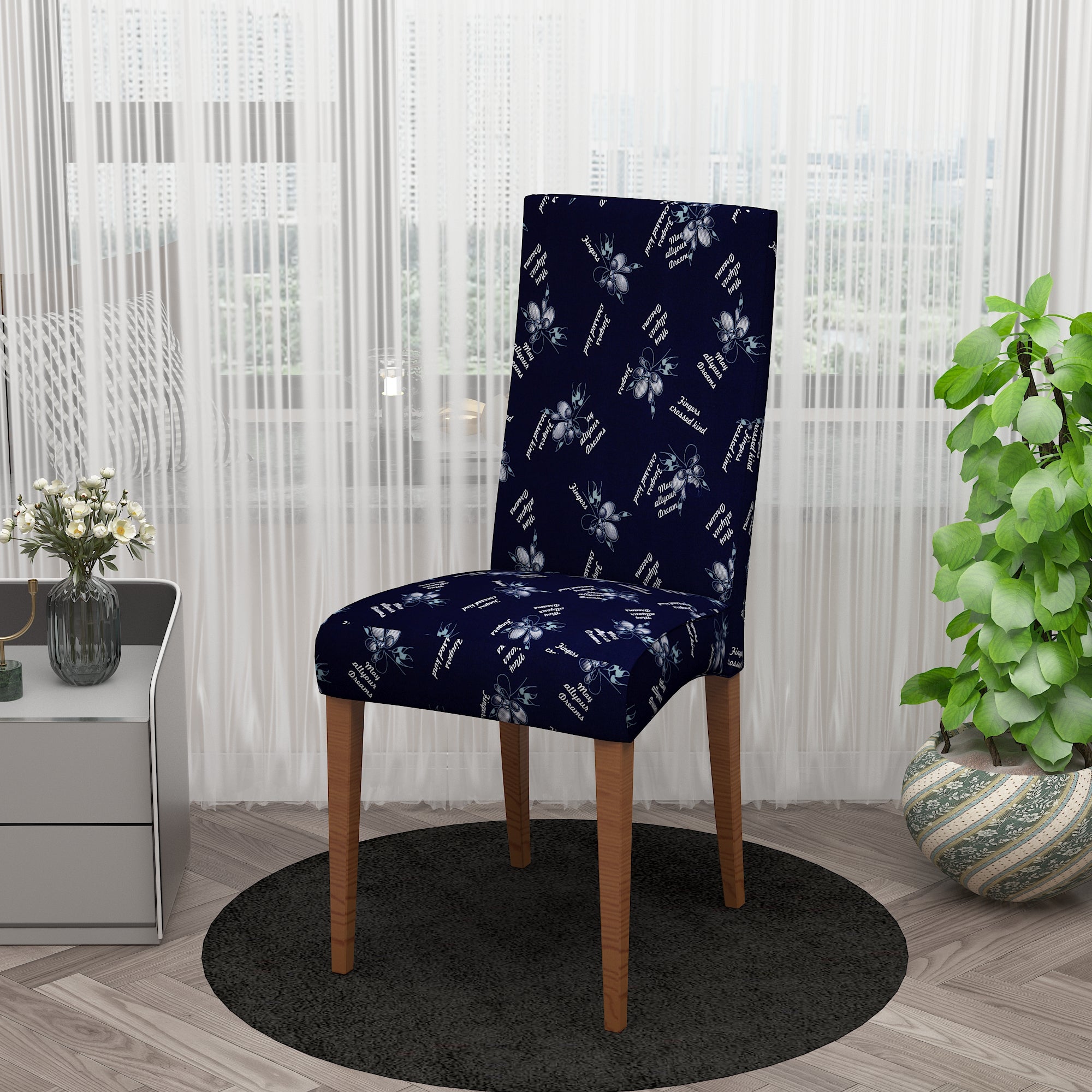 Polyester Spandex Stretchable Printed Chair Cover, MG35