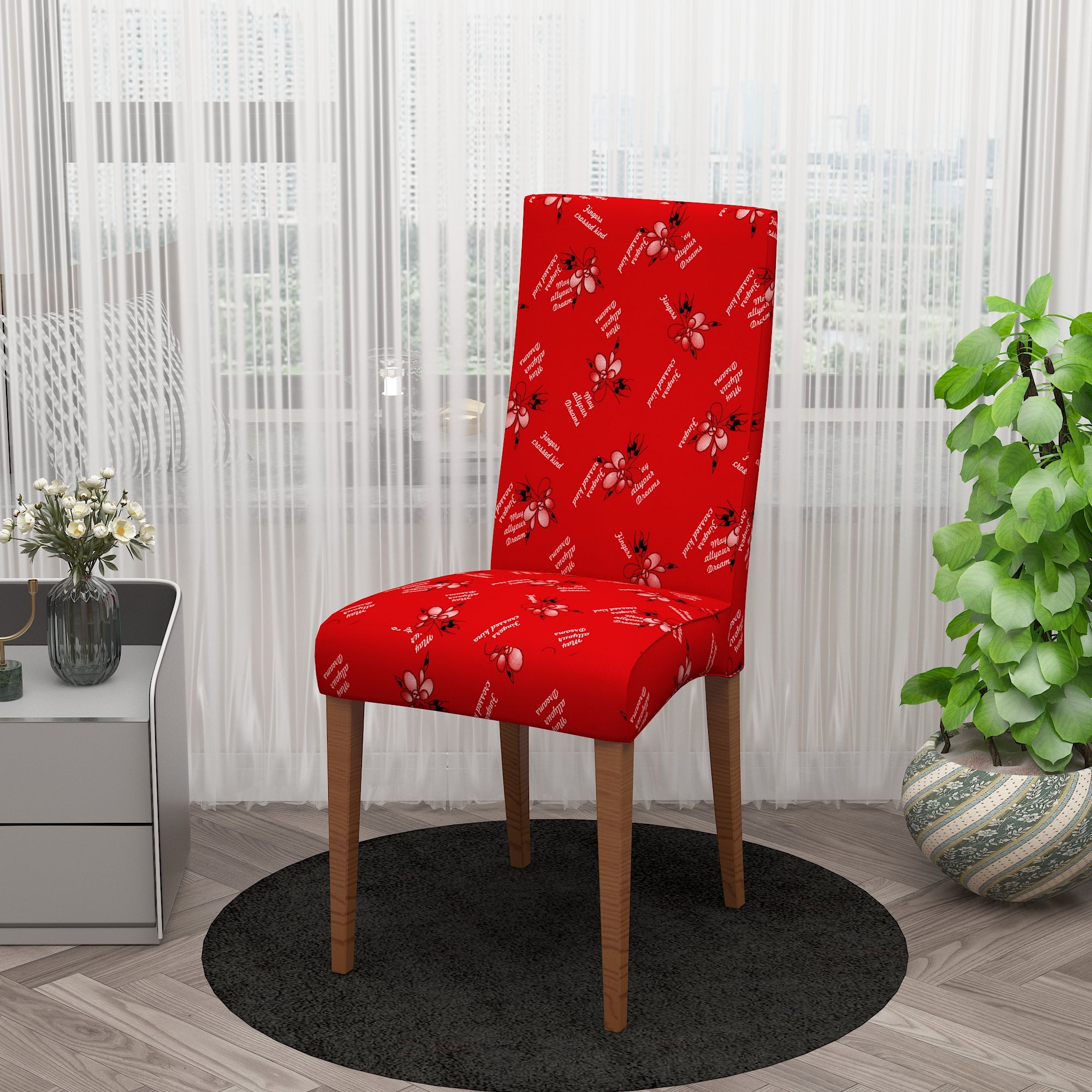 Polyester Spandex Stretchable Printed Chair Cover, MG34