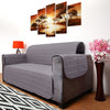 Load image into Gallery viewer, Dust Protective Quilted Fabric Reversible Sofa Seat Cover, Navy Blue &amp; Grey