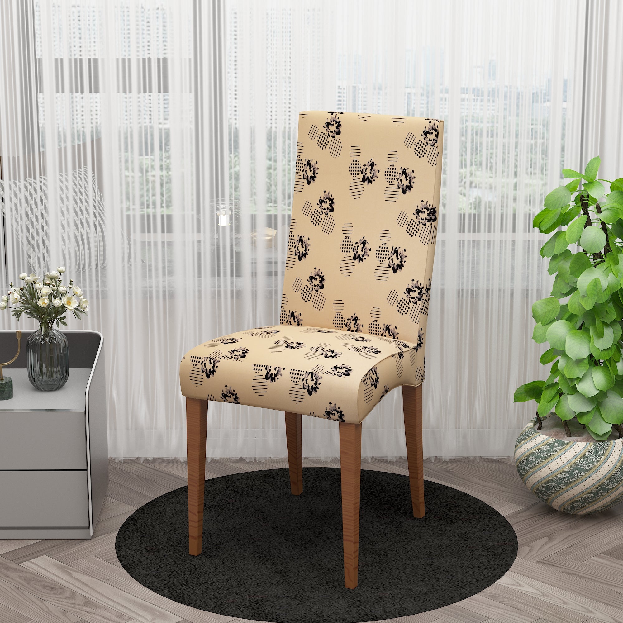 Polyester Spandex Stretchable Printed Chair Cover, MG22