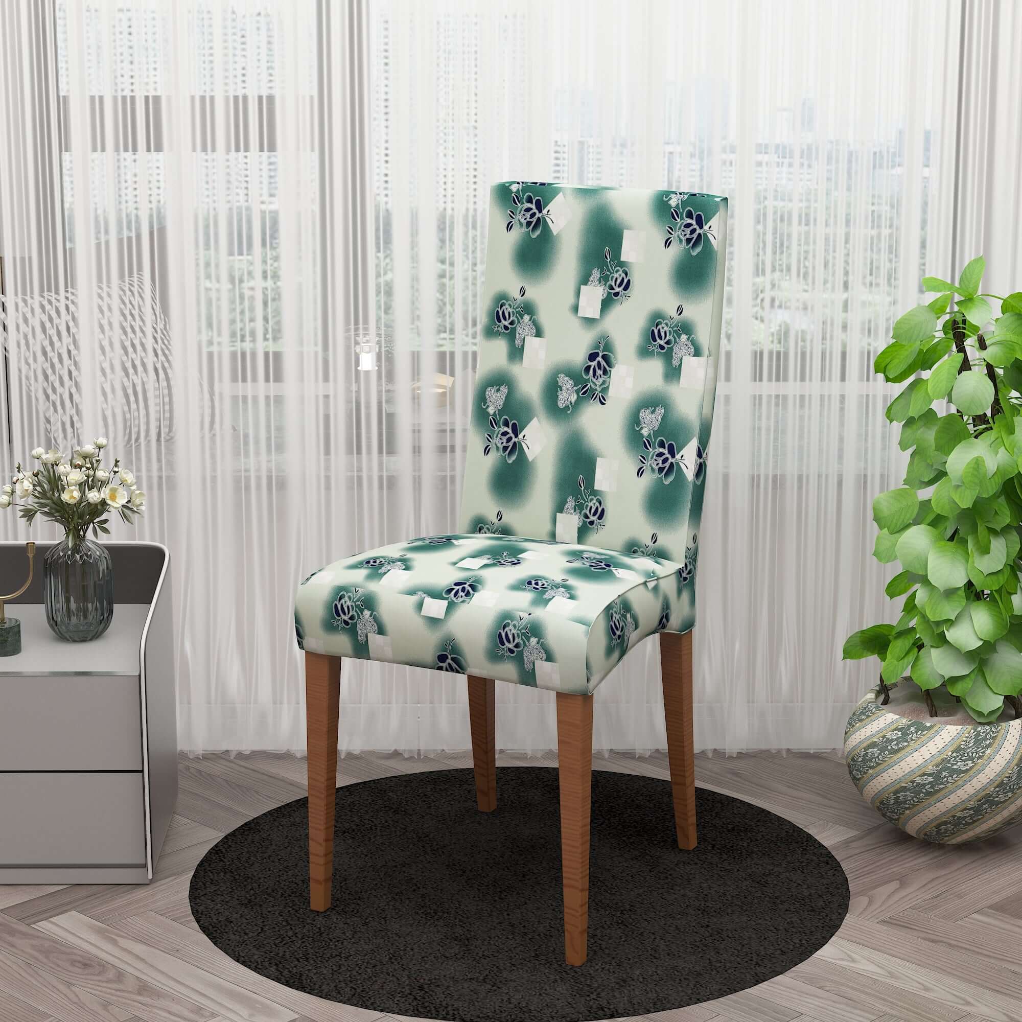 Polyester Spandex Stretchable Printed Chair Cover, MG38