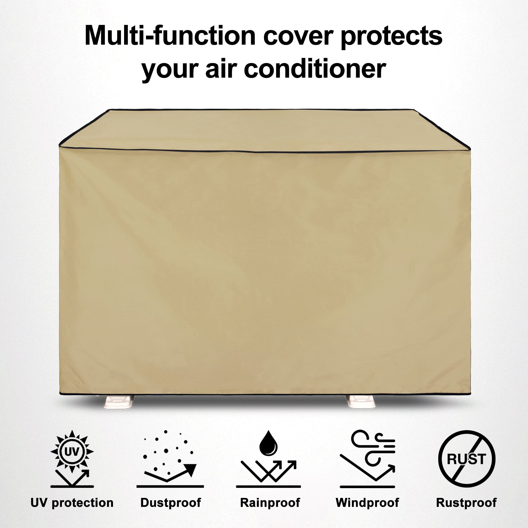 Waterproof and Dustproof Split Outdoor AC Cover, Beige
